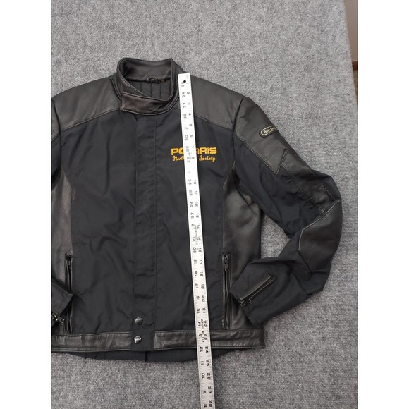 Polaris leather Motorcycle Jacket Mens Large Black Hein Gericke Biker Moto - Picture 5 of 16